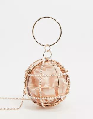 ASOS DESIGN cage sphere clutch bag with embellishment | ASOS (Global)