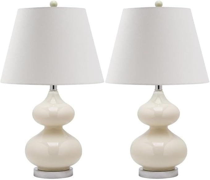 SAFAVIEH Lighting Collection Eva Modern Contemporary Pearl Double Gourd Glass 24-inch Bedroom Liv... | Amazon (US)