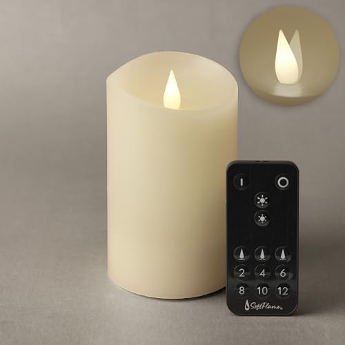 RAZ IMPORTS INC Push Flame Flameless Battery Operated LED Pillar Candle Ivory 3.5"x 5", for Home ... | Amazon (US)