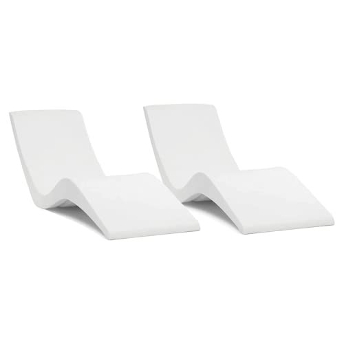 Aqua Outdoors - in-Pool Chaise Lounger - Pool & Sun Shelf Lounge Chair - Designed for Water Depths Up to 9” - Compatible with All Pool Types - Poolside & Sun Deck Tanning - Set of 2 - Classic White | Amazon (US)