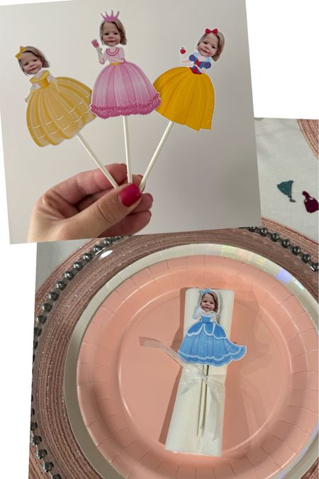 Personalized princess sticks. Photo princess. Cake toppers. Cupcake topper. Princess toppers. Etsy 