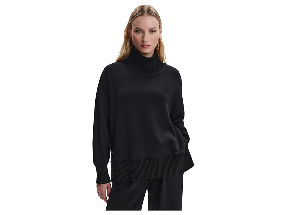 Varley Barker High Neck Sweat Women's Sweater Black : MD, Jersey/Polyester/Viscose | Zappos