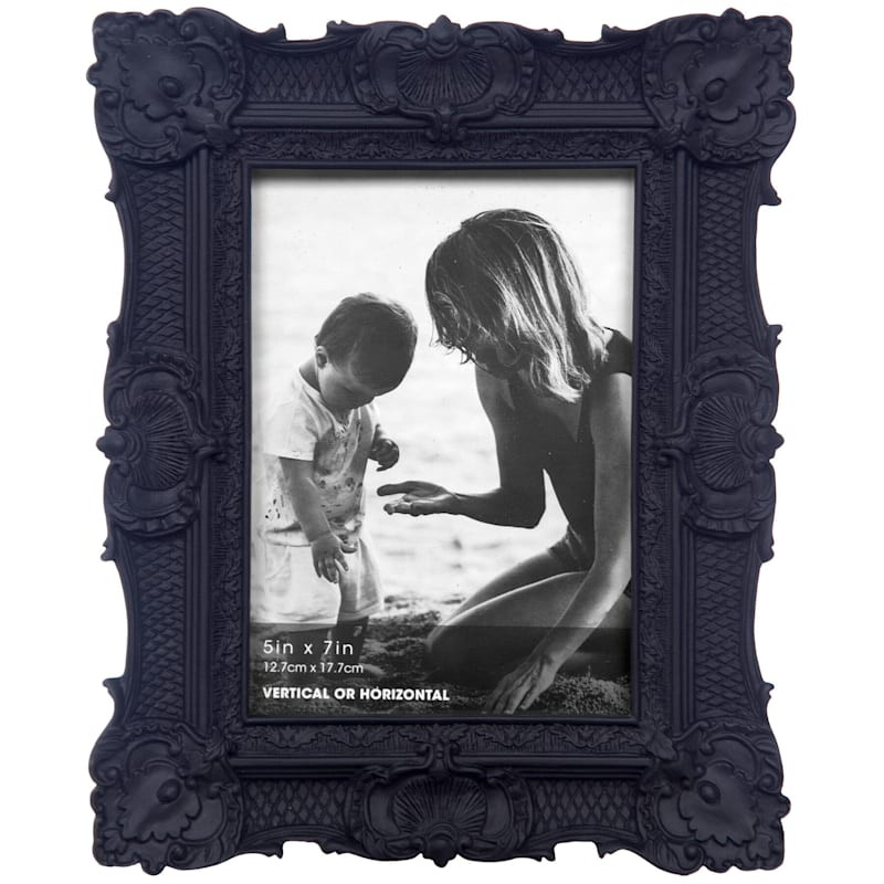 Black Ornate Profile Tabletop Photo Frame, 5x7 | At Home