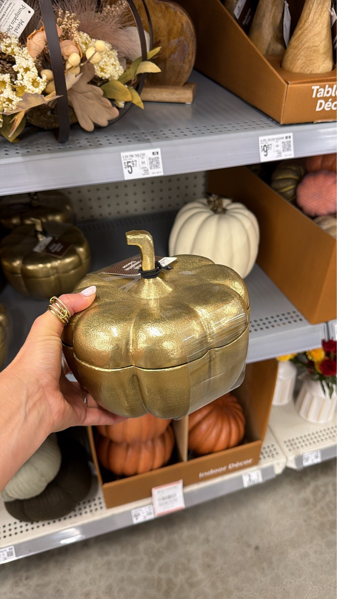 Walmart fall decor is already SO good 🍂🤎 this little gold pumpkin is such a cute find!

#WalmartFinds #WalmartDecor #FallDecor #AffordableDecor #LTKFinds