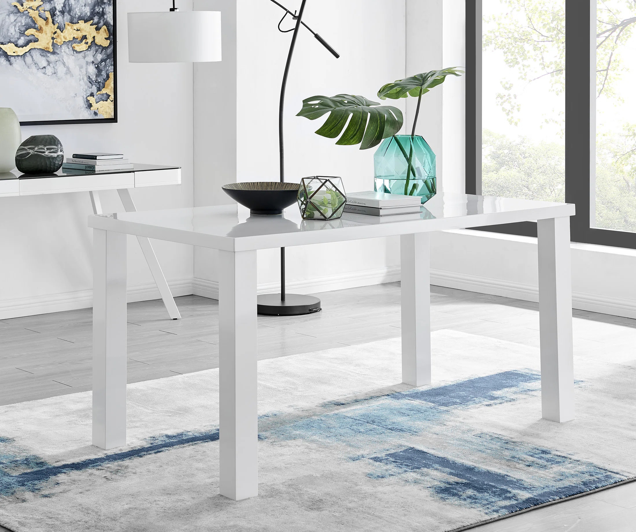 Eubanks High Gloss Minimalist Luxury Dining Table | Wayfair North America