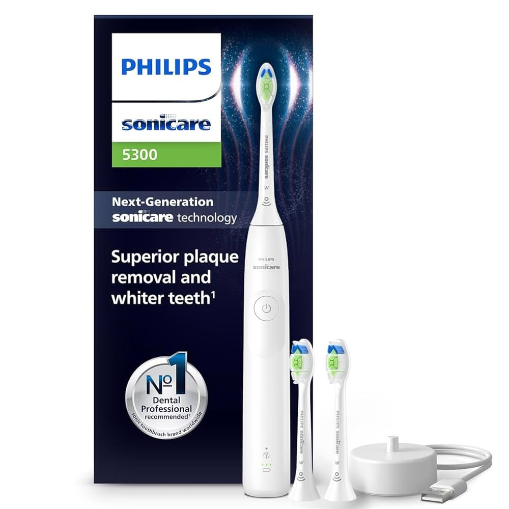 Philips Sonicare 5300 Electric Toothbrush, Sonic Toothbrush with 2 Intensity Levels, Pressure Ale... | Amazon (UK)
