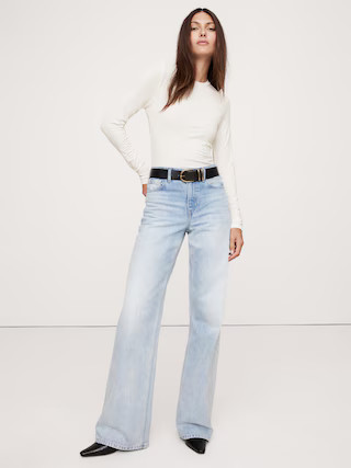 Luxe Wool-Blend Crew-Neck Top | Banana Republic (US)