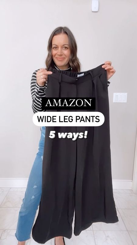 5 ways to wear these Amazon wide leg pants, they run true to size - I’m wearing a small regular. All tops run true to size, I’m wearing a small in all of them. 

Amazon wide leg pants - amazon work wear - amazon work outfits - teacher outfits

#LTKunder50 #LTKworkwear #LTKstyletip