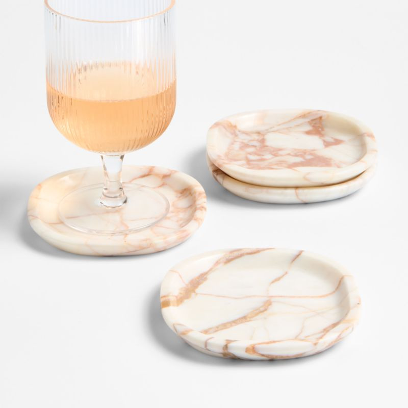 Round Marble Coasters, Set of 4 + Reviews | Crate & Barrel | Crate & Barrel
