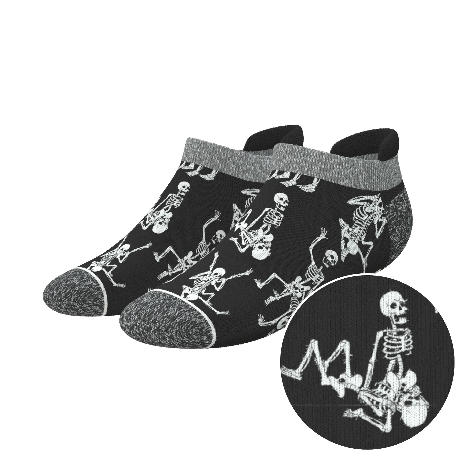 Skeletons Heel Hammock™ Ankle Socks | Shinesty