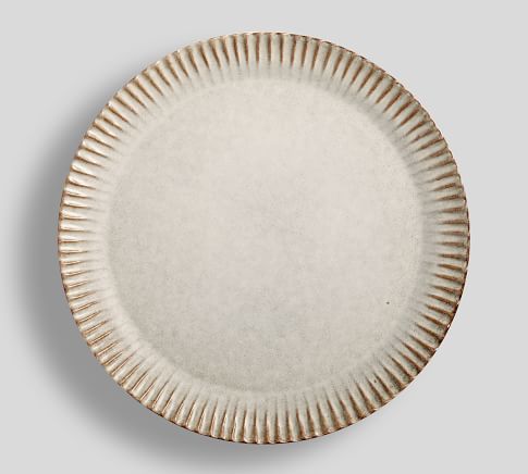 Ridge Textured Dinner Plate, Set of 4 - Taupe | Pottery Barn (US)