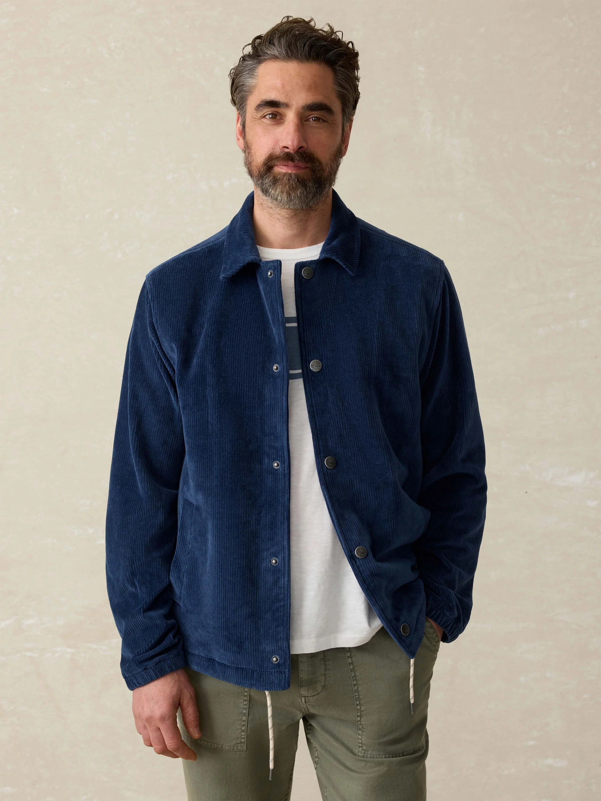 Corduroy Coaches Jacket - Spring Navy | Faherty