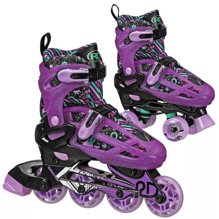 Roller Derby Lomond Kids' Adjustable Inline-Quad Combo Skates - Black | Target