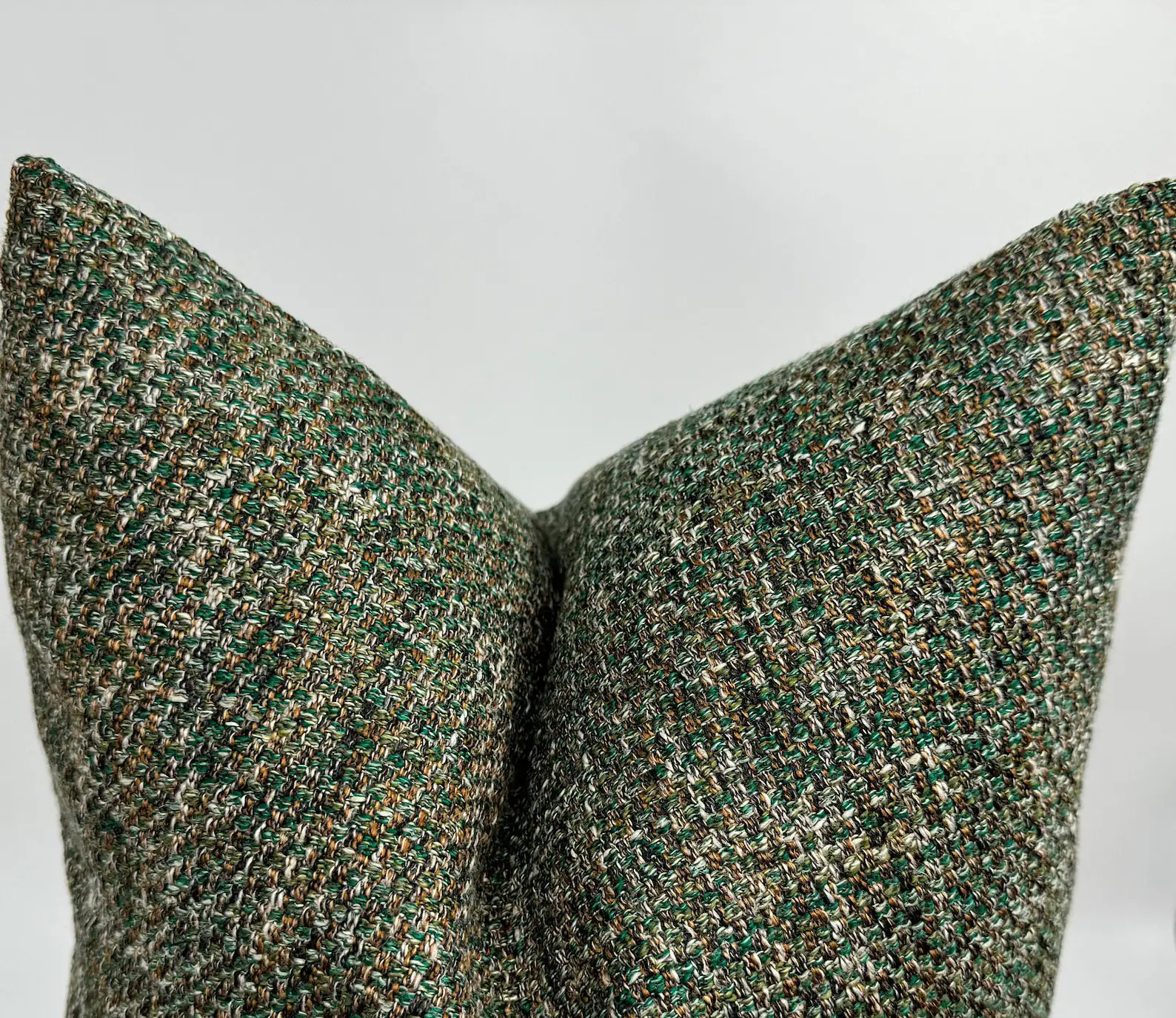 Green and Brown Basketweave Woven Pillow Cover, Linen Textured Thick Fabric, Designer Woven Pillo... | Etsy (US)