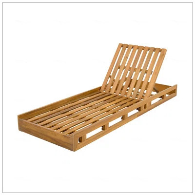 Acacia Wood Adjustable Lounge Chair, Uncushioned Patio Furniture For Backyard Pool And Garden | Wayfair North America