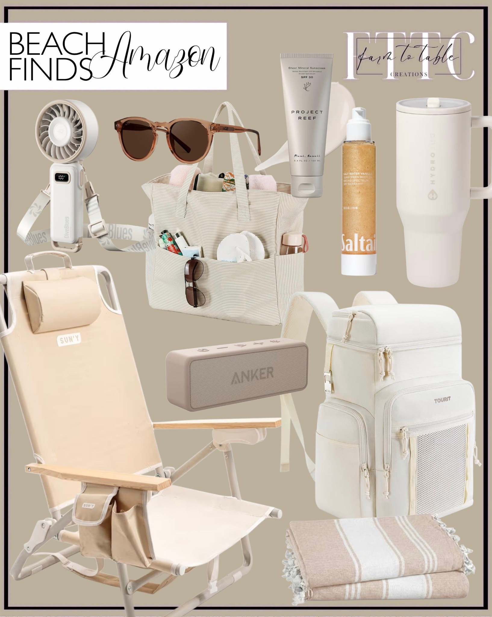 Amazon Beach Finds That Make Every Trip Easier and Cuter ☀️

Follow @farmtotablecreations on Instagram for more cozy, elevated finds 🤍

Everything you need for a beach day that feels effortless and put together. From the comfy chair and oversized tote to cooling essentials and sun-ready must-haves, these picks keep things simple, organized, and actually enjoyable. Neutral tones, functional pieces, and just the right extras to make your day by the water even better.

#beachessentials #amazonfinds #beachday #summermusthaves #travelstyle

#LTKSaleAlert #LTKmomlife #LTKHome