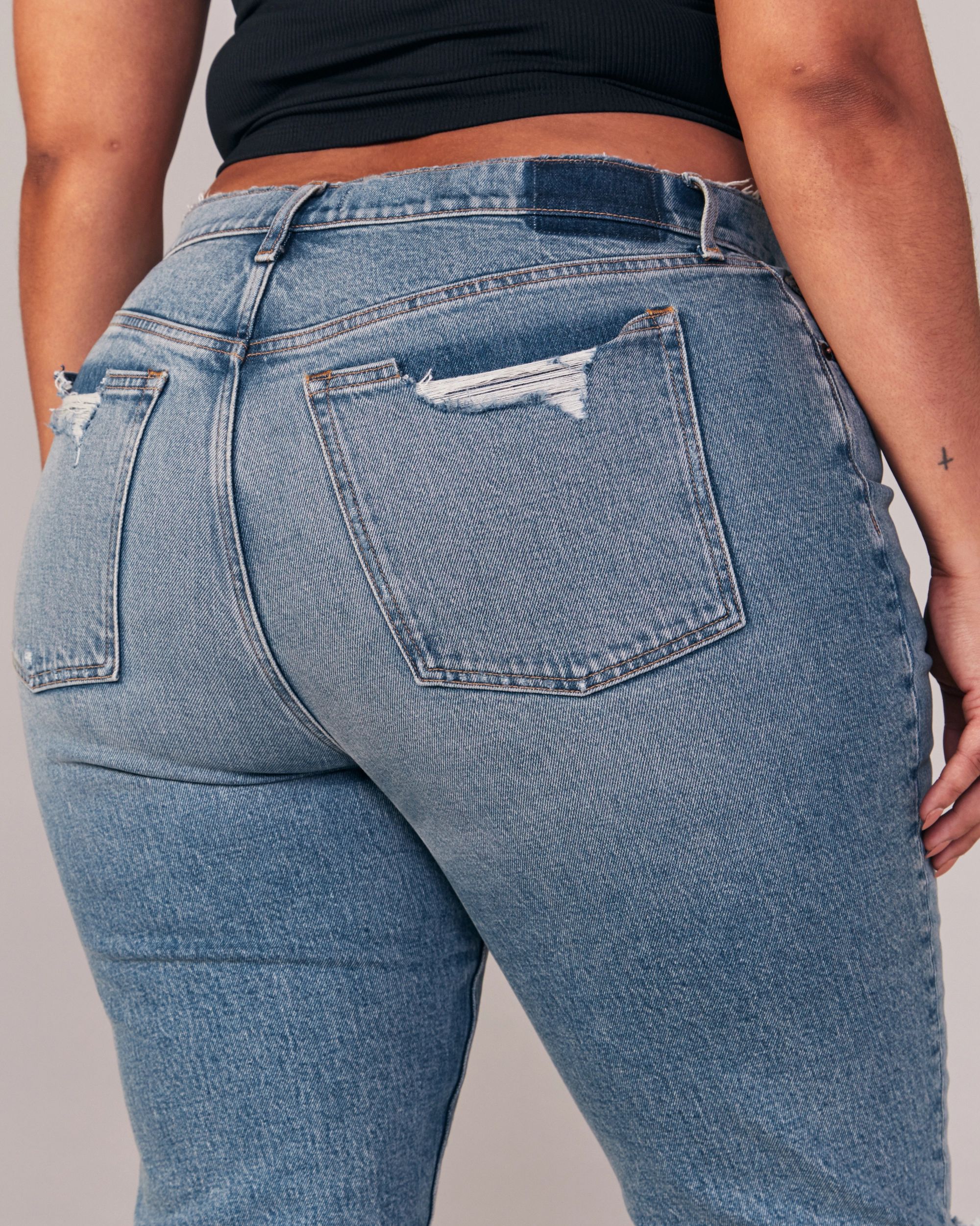 Ripped High Rise Mom Jeans | Abercrombie & Fitch (US)