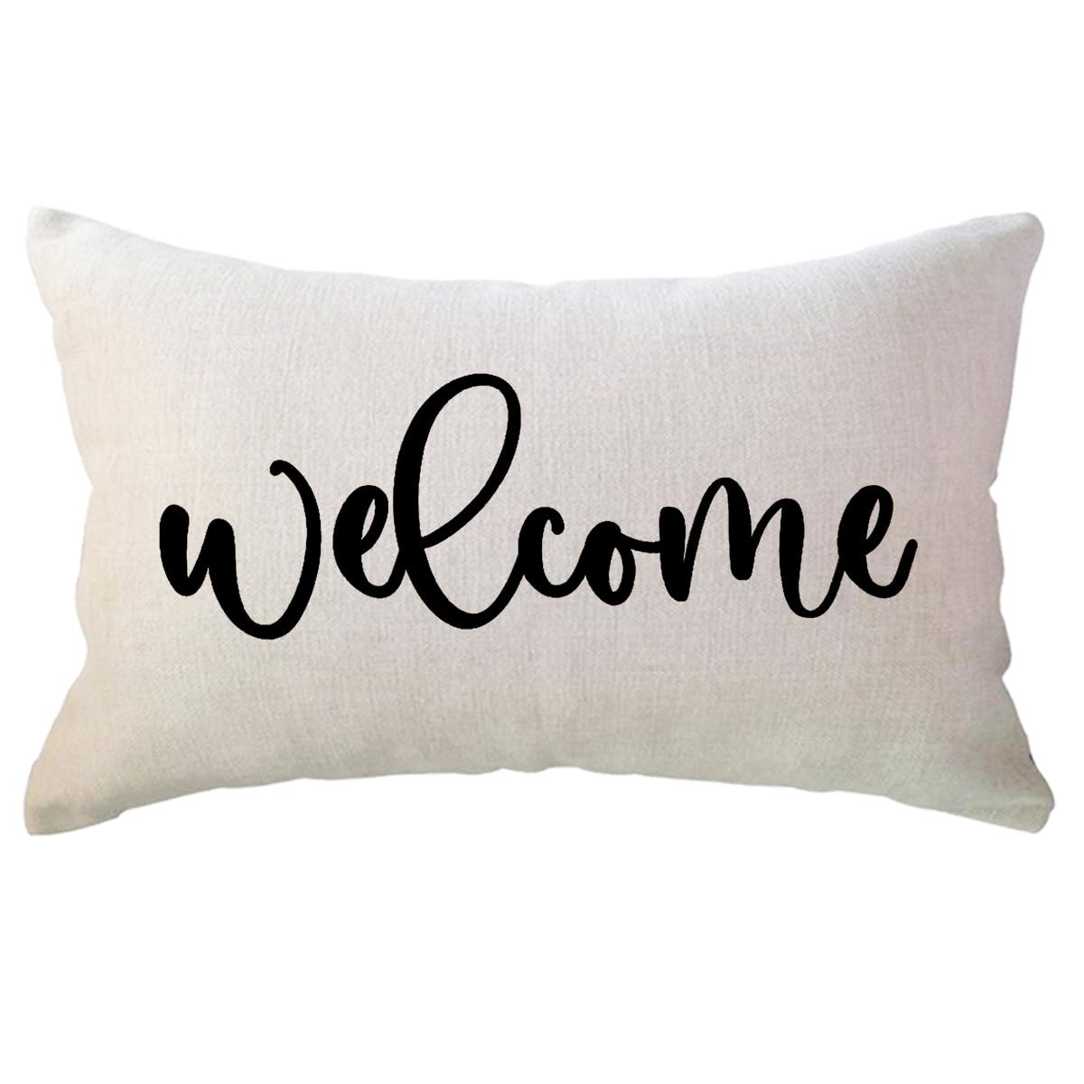 ULOVE LOVE YOURSELF Welcome Lumbar Throw Pillow Covers Farmhouse Rustic Decorative Rectangular/Wa... | Amazon (US)