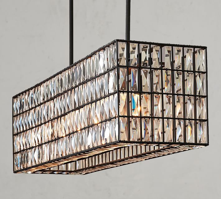 Adeline Crystal Rectangular Chandelier | Pottery Barn (US)