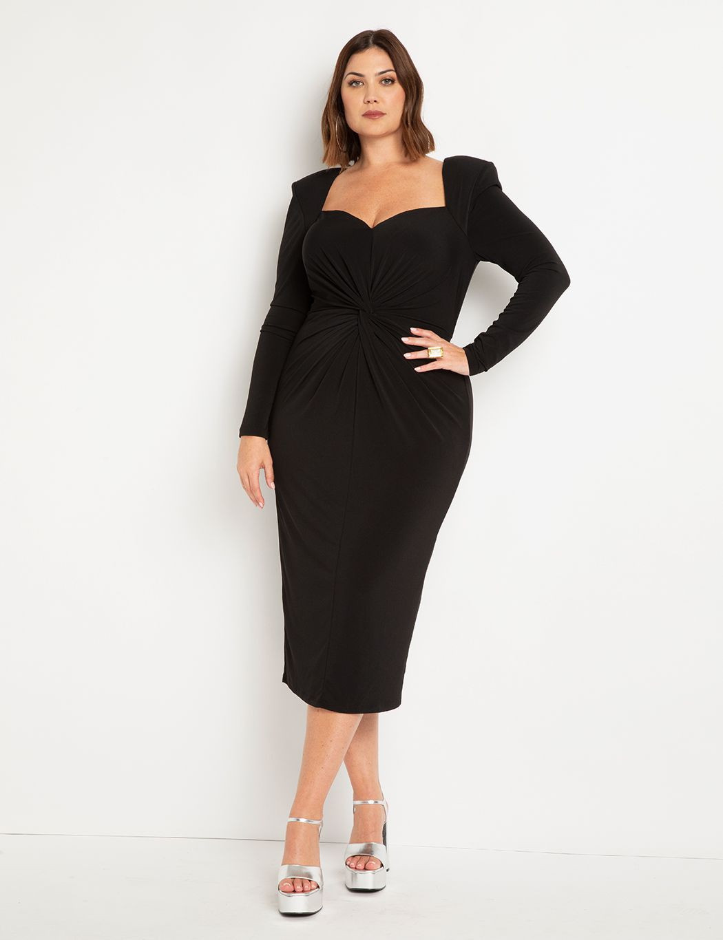 Twisted Bodice Fitted Dress | Eloquii