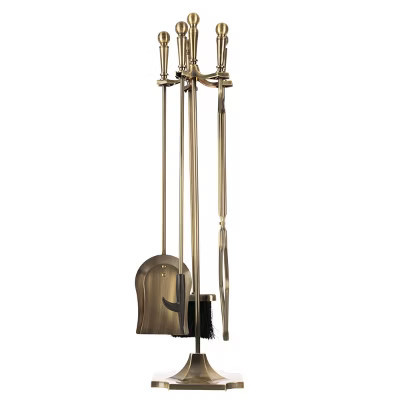 Lavish Home 5 Piece Fireplace Tools Set, Brass | Target