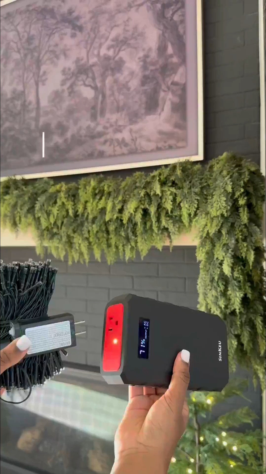 Get the look no plugs above your mantle or stairs! 🤎 Of course battery powered lights are always an option though they don’t last as long! 😩… With this system, you can add brighter Christmas lights to your mantle using a portable battery pack.💡 It charges multiple devices including your laptop or Christmas tree! 🎄 🎉

#LTKHome #LTKHoliday #LTKStyleTip