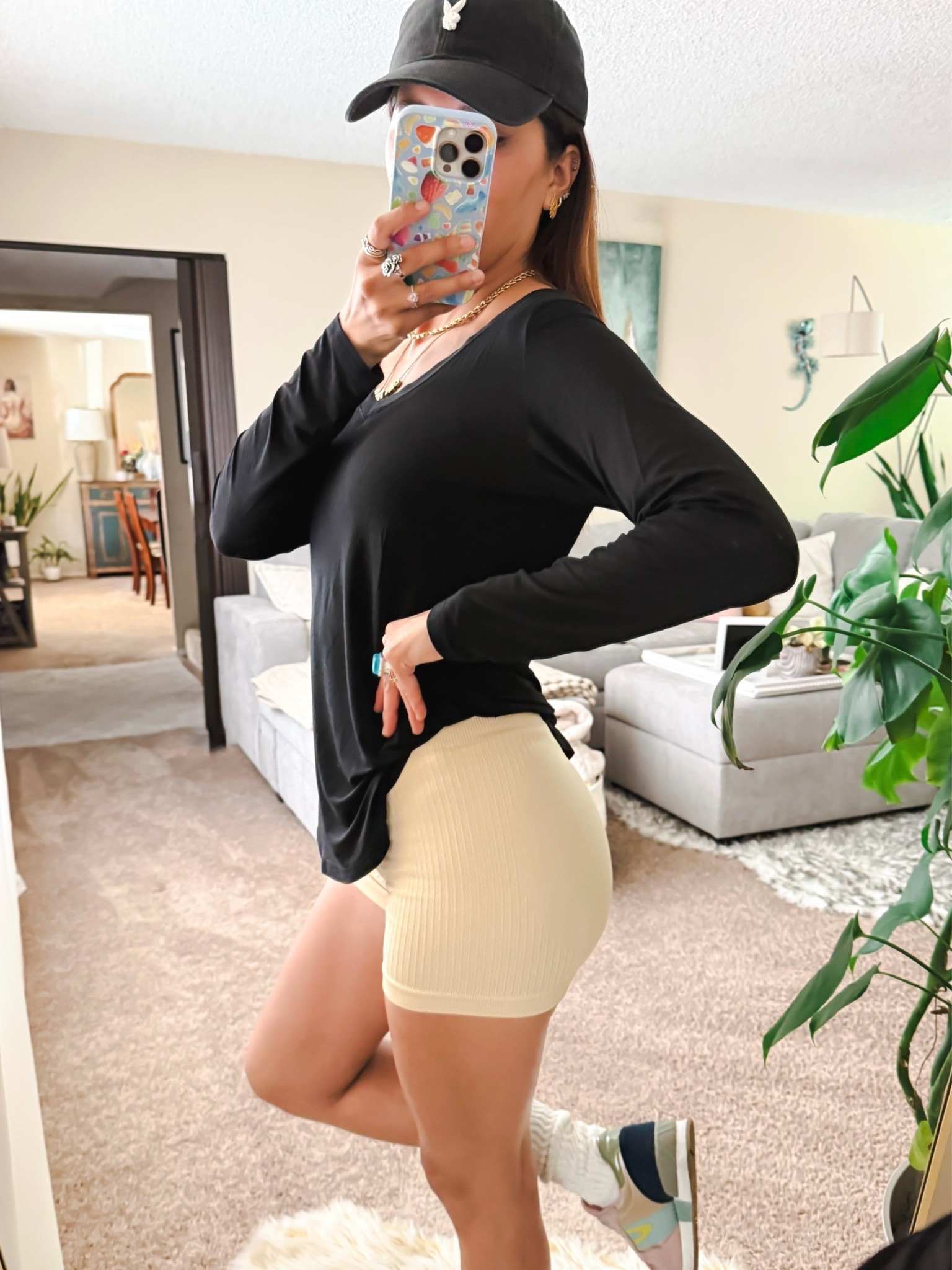 Casual but make it flattering 🤍 These ribbed biker shorts are giving the booty a little extra love while still feeling insanely comfy. Paired with my favorite lightweight long sleeve top for that effortless everyday vibe + my go-to Playboy hat to finish the look. Perfect for errands, coffee runs, walks, or just feeling cute and comfy all day. ✨

biker shorts outfit, ribbed biker shorts, flattering biker shorts, comfy casual outfit, everyday ootd, lightweight long sleeve top, neutral biker shorts, street style outfit, sporty chic outfit, casual mom outfit, comfy aesthetic outfit, playboy hat outfit, athleisure style, trendy casual look, spring casual outfit, summer lounge outfit, cute comfy clothes, off duty model style, neutral aesthetic fashion, effortless everyday style

#LTKSaleAlert #LTKPlusSize #LTKPetite