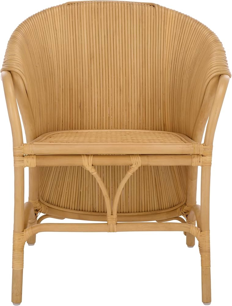 SAFAVIEH Home Collection – Alyona Natural Rattan Arm Chair, Sculptural Design, Tropical Coastal... | Amazon (US)