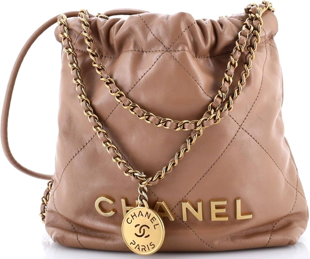 Amazon.com: Chanel, Pre-Loved 22 Chain Hobo Quilted Calfskin Mini, Neutral : Luxury Stores | Amazon (US)