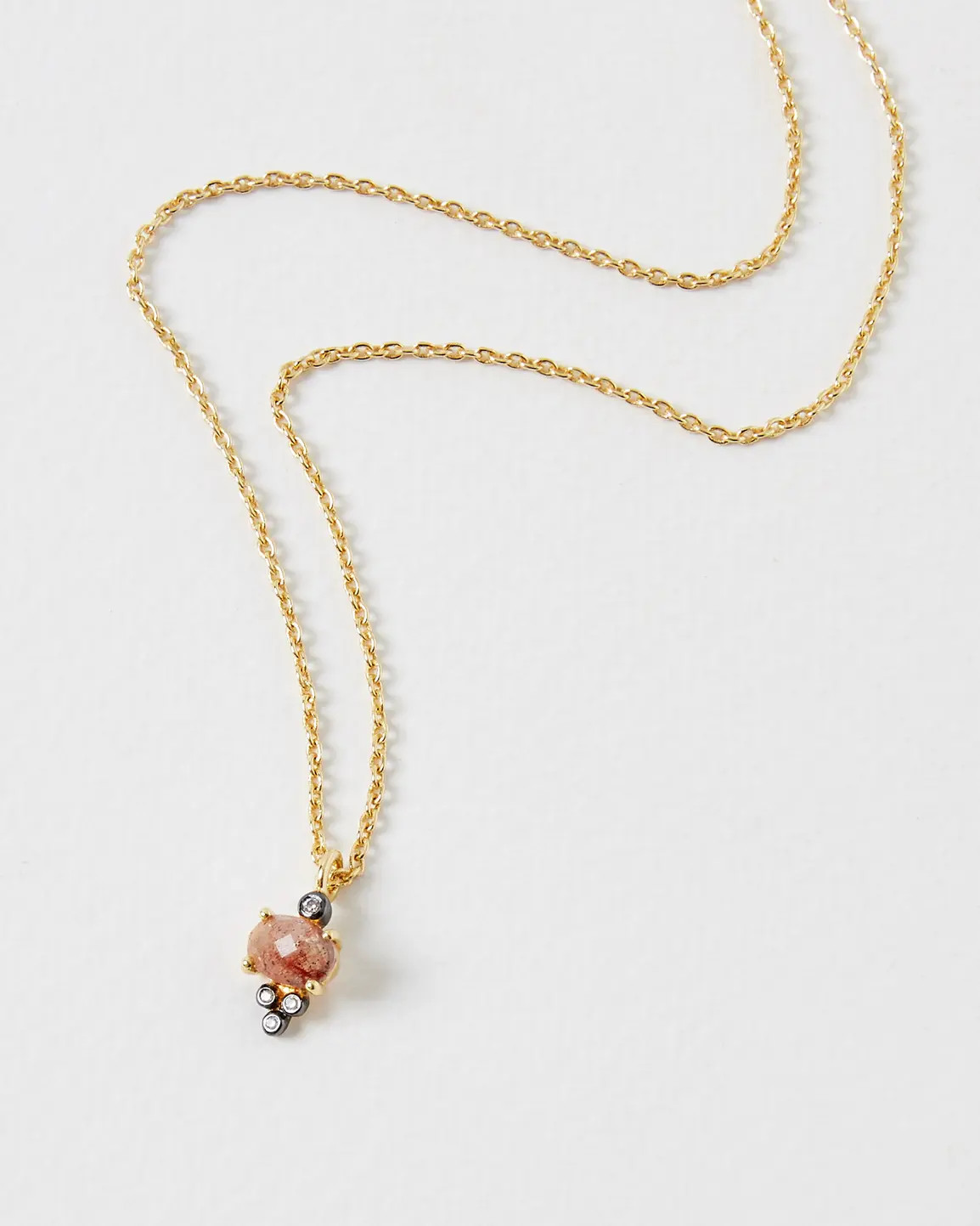 Imogen Ruthenium & Quartz Gold Plated Pendant Necklace | Oliver Bonas IE | Oliver Bonas (Global)