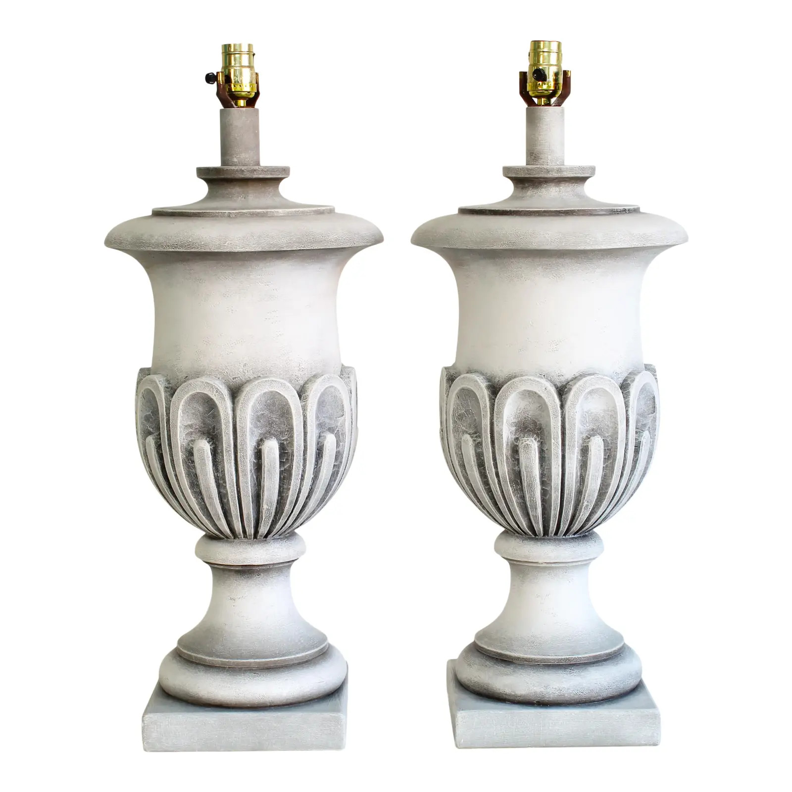 Vintage Plaster Urns Table Lamps - a Pair | Chairish