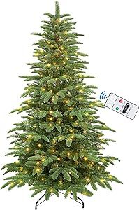 Alupssuc 6ft Prelit Artificial Hinged Christmas Tree, Pre-Lit Warm White & Multi-Color Lights wit... | Amazon (US)