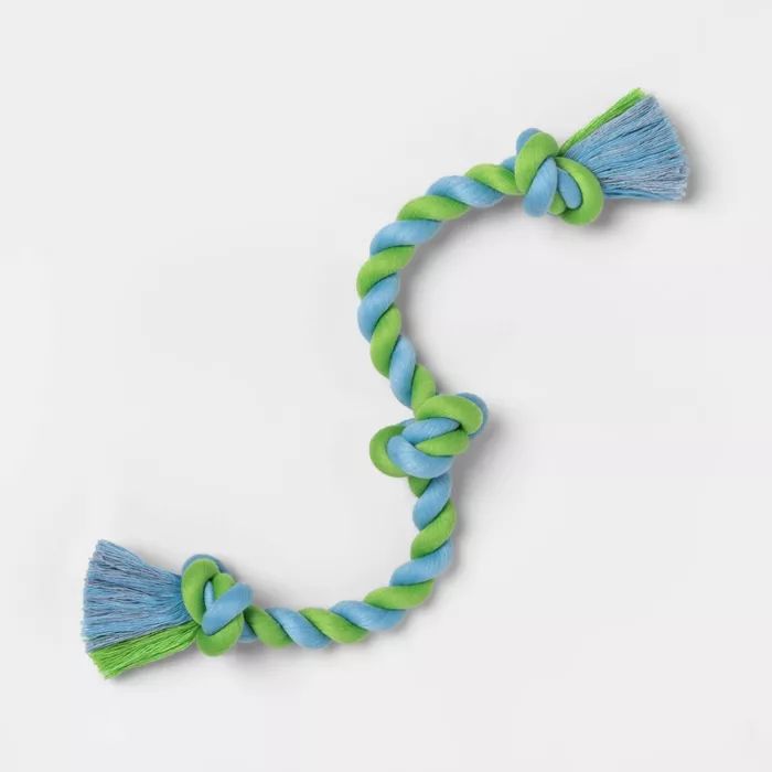Color Twisted Rope Dog Toy - Blue/Green - Boots & Barkley™ | Target