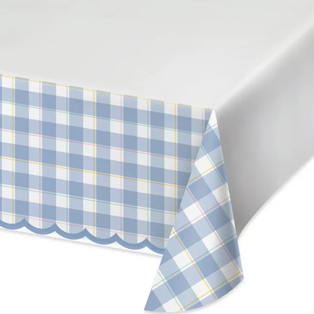 Way to Celebrate Gingham Easter Bunny Plastic Tablecloth 54" x 84" 1 Ct, Multicolor | Walmart (US)