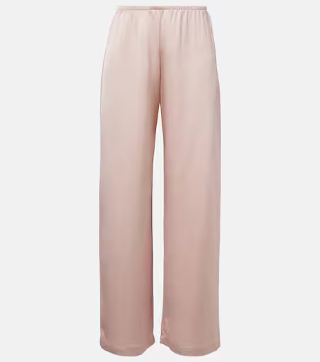Barb mid-rise satin wide-leg pants | Mytheresa (UK)