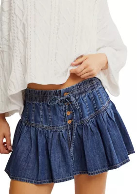 Free People Women's We The Free Roselle Denim Mini Skirt, Medium | Belk