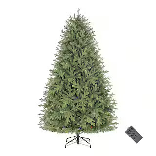 Home Accents Holiday 7.5 ft. Pre-Lit LED Willowbrook Grand Fir Artificial Christmas Tree T14 24PG... | The Home Depot