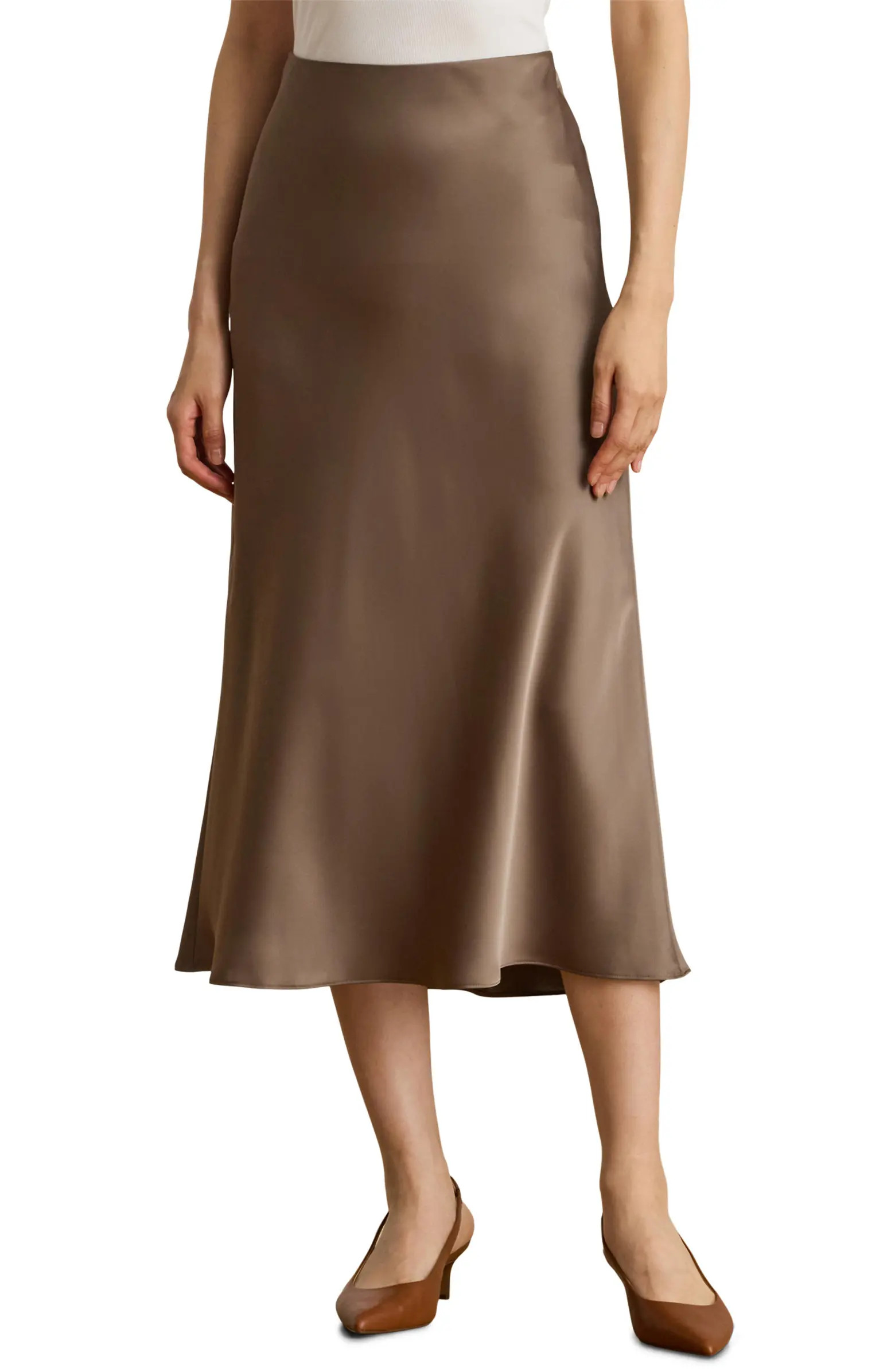 Satin Charmeuse Midi Skirt | Nordstrom