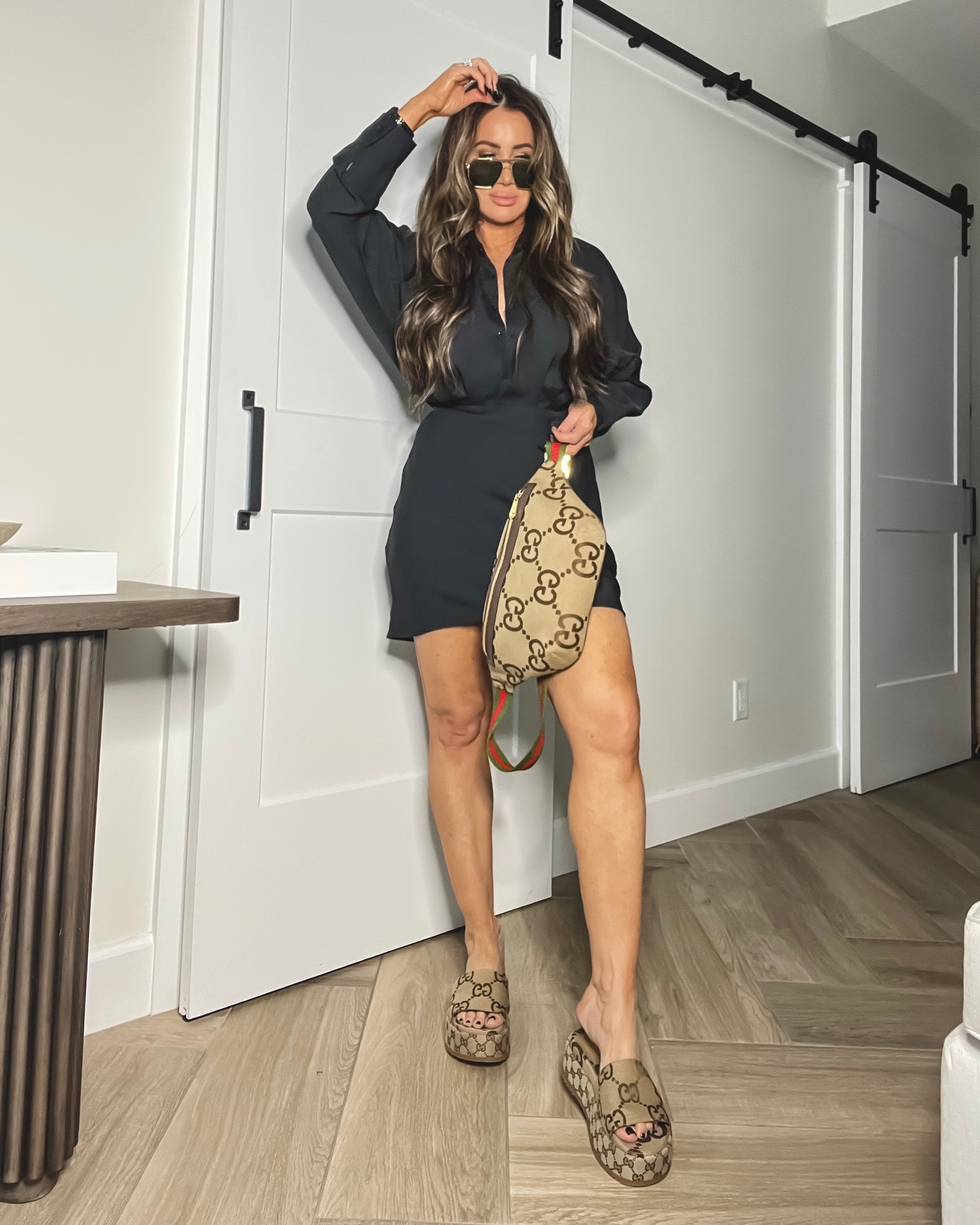 My dress is 30% off…express insiders (free to join)
A casual way to wear this dress I shared last week, sz amall
Gucci platform sandals sun tts 
Gucci bum bag 
Amazon sunglasses 
Tarte save 15% with code KIM


#LTKU #LTKsalealert #LTKFind