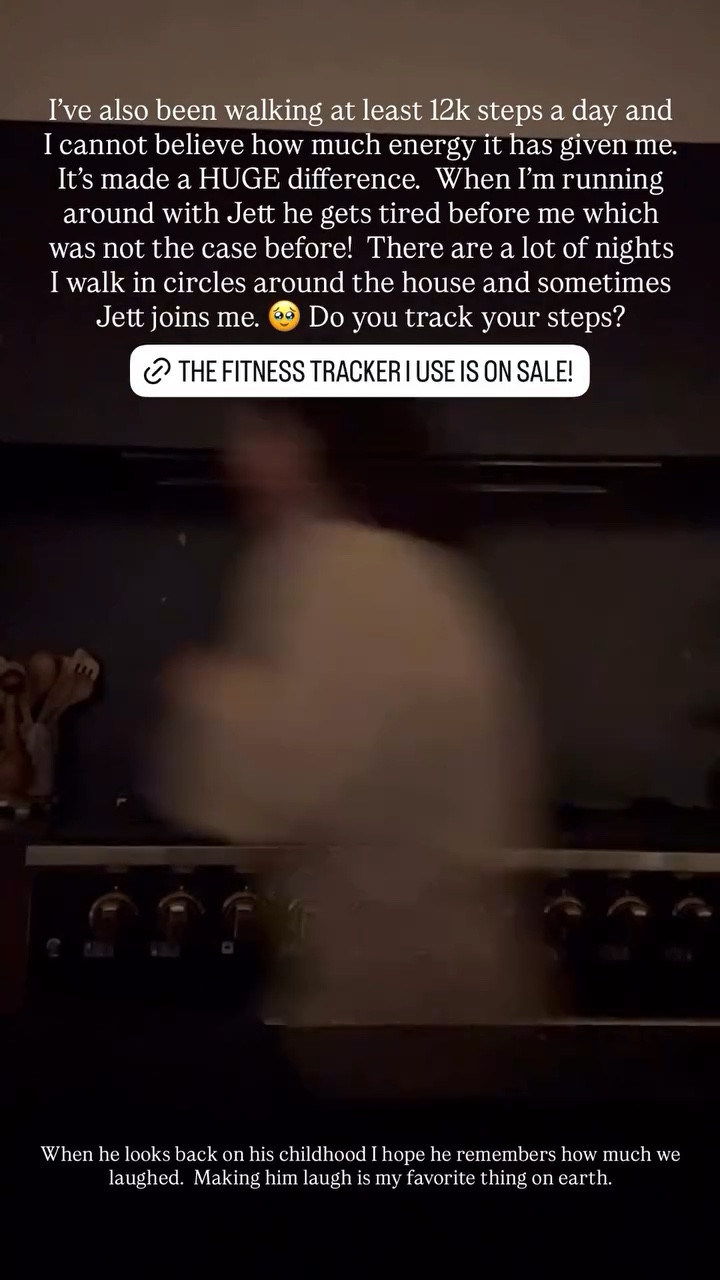 I’ve also been walking at least 12k steps a day and I cannot believe how much energy it has given me. It’s made a HUGE difference.  When I’m running around with Jett he gets tired before me which was not the case before!  There are a lot of nights I walk in circles around the house and sometimes Jett joins me. Do you track your steps? 

#LTKdayinmylife #LTKmomlife #LTKfitnessgoals