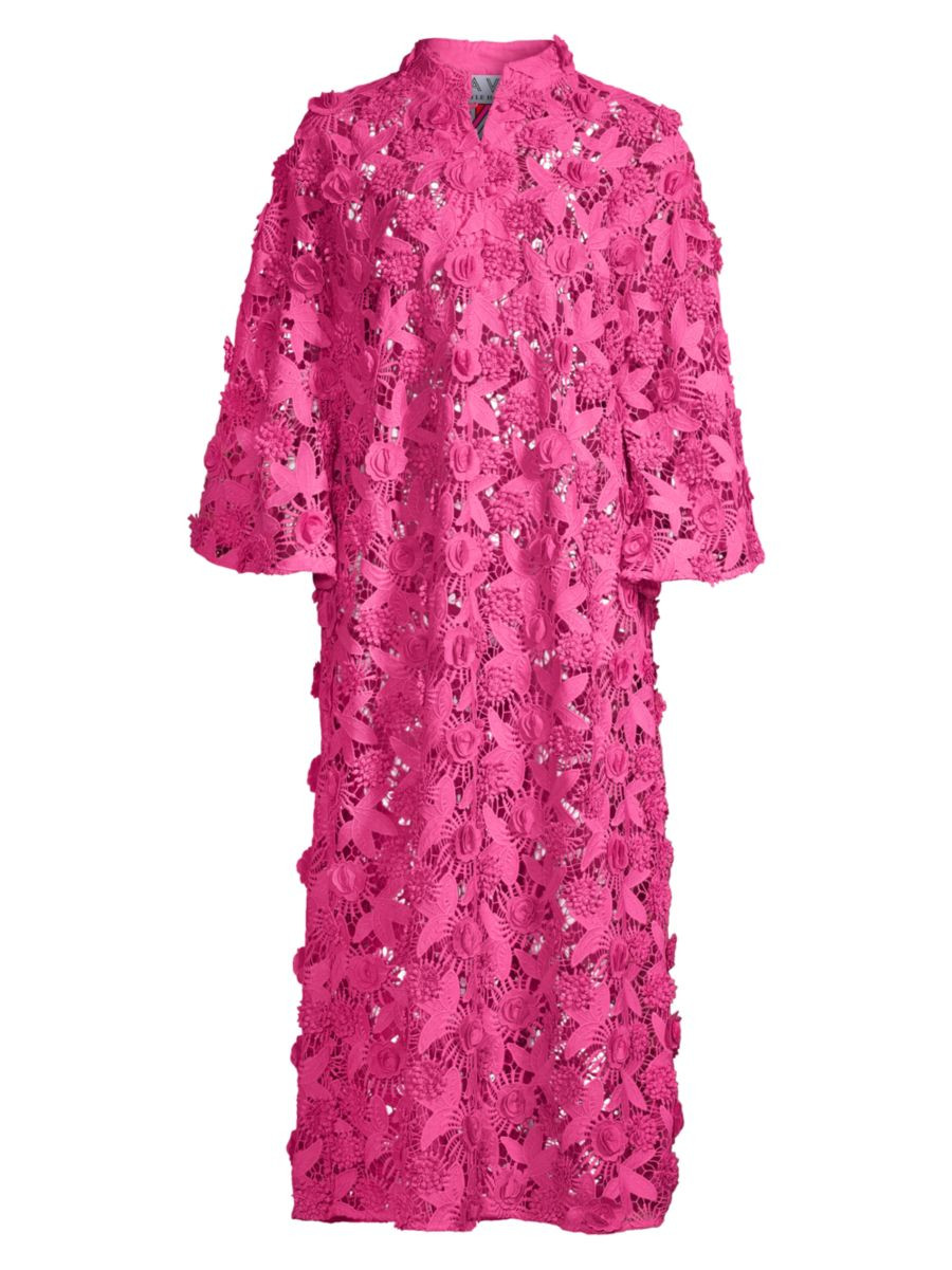 '70s Floral Lace Maxi Caftan Dress | Saks Fifth Avenue