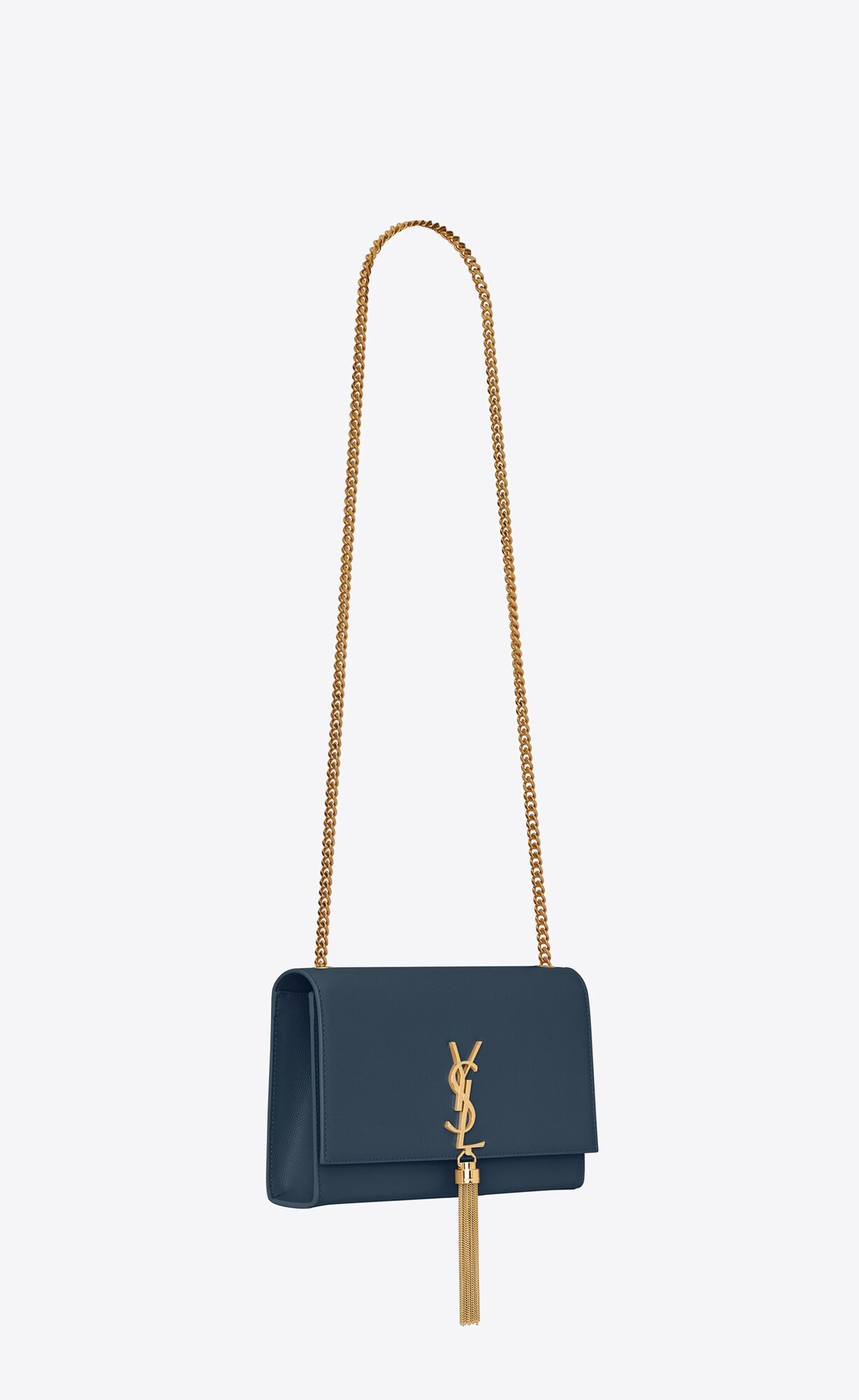 kate medium chain bag with tassel in grain de poudre embossed leather | Saint Laurent Inc. (Global)