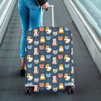 Cute Cats Luggage Cover, Kitten Aesthetic Print Suitcase Hard Bag Washable Protector Travel Small Large Designer Gift | Etsy (US)