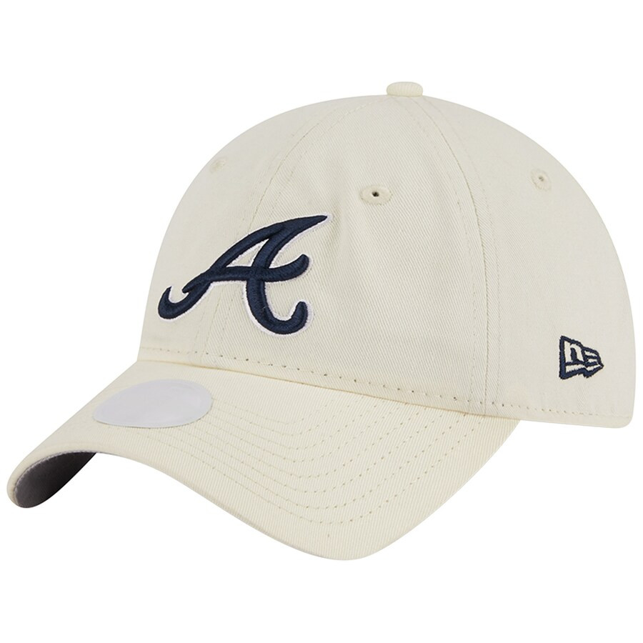 Women's Atlanta Braves  New Era Cream Chrome Core Classic 9TWENTY Adjustable Hat | MLB Shop