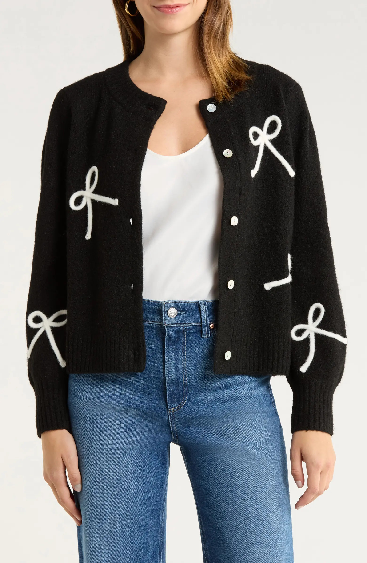 Francesca Intarsia Bow Cardigan | Nordstrom