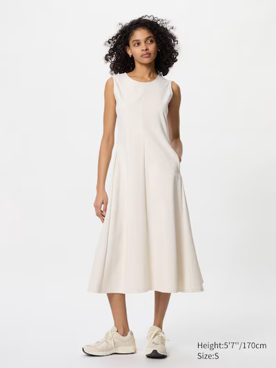 Ultra Stretch Dress (Sleeveless)Colour: 01 OFF WHITESize: Women SXXSXSSMLXLFind my sizeGet help w... | UNIQLO (UK)