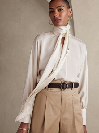 Scarf-Neck Blouse | Banana Republic Factory