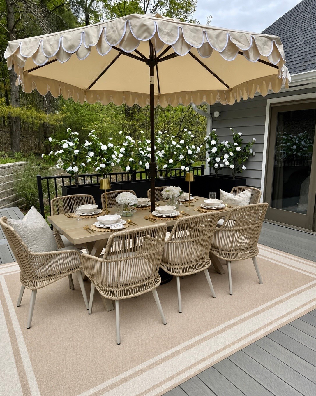 #ad Cozy Neutral Patio Finds From Wayfair

Follow @farmtotablecreations on Instagram for more cozy home and outdoor inspiration 🤍

This patio setup came together with some of my favorite neutral outdoor finds from @Wayfair ✨ The woven chairs, scalloped umbrella, and soft layered textures make this space feel so warm and inviting for summer hosting.

#wayfairpartner #wayfair #wishyouwerehere #outdoor

patio furniture | outdoor dining | woven chairs | scalloped umbrella | outdoor rug | neutral patio | cozy seating | patio decor | backyard inspiration | outdoor entertaining | patio refresh | outdoor living | deck decor | neutral decor | summer hosting | patio ideas | wayfair finds | cozy patio | dining set | layered neutrals | backyard setup | woven textures | outdoor table | patio season | outdoor styling

#LTKSeasonal #LTKHome #LTKSaleAlert