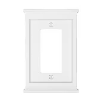 allen + roth Capitol 1-Gang Standard Size White Composite Wood Indoor Decorator Wall Plate | Lowe's
