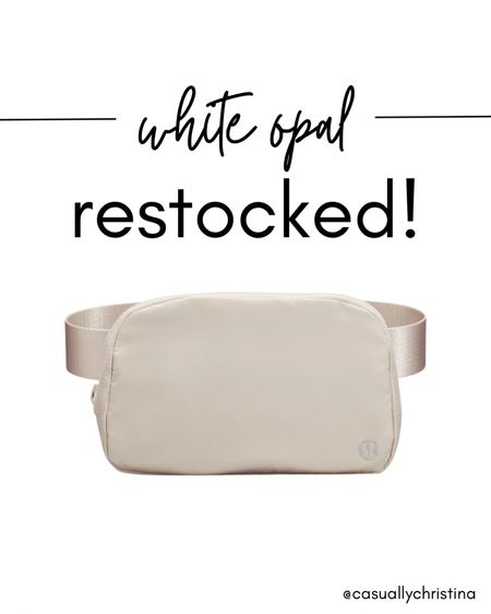 Hurry! Lululemon’s everywhere belt bag in white opal is back in stock! 

This is one of my go to bags. It’s perfect for running errands and holds all of my basic needs (small wallet, chapstick, and phone). 

Athleisure, belt bag, white belt bag, everyday style, street style, casual style, gym outfit, gym accessories, gifts for her, Valentine’s Day gift, it bag, Lululemon, travel, travel bag

#LTKunder50 #LTKfit #LTKitbag
